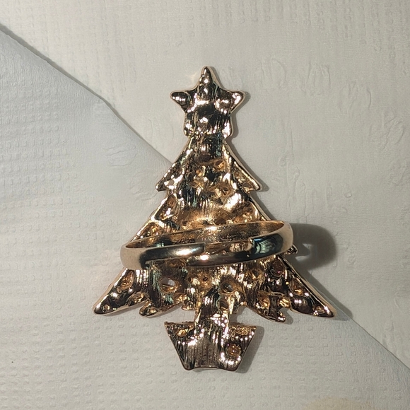 Rhinestone Christmas Tree Ring - Picture 4 of 4